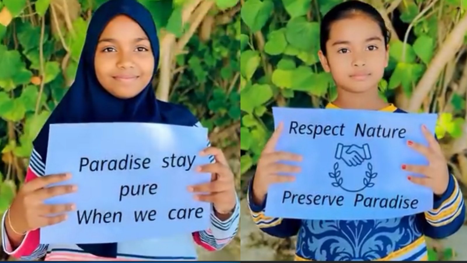 ”ތިމާވެށި ރައްކާތެރިކުރުން އެންމެންގެ ޒިންމާއެއް“ ލަވައިގައި ވާދޫގެ ދެ ކުދިން